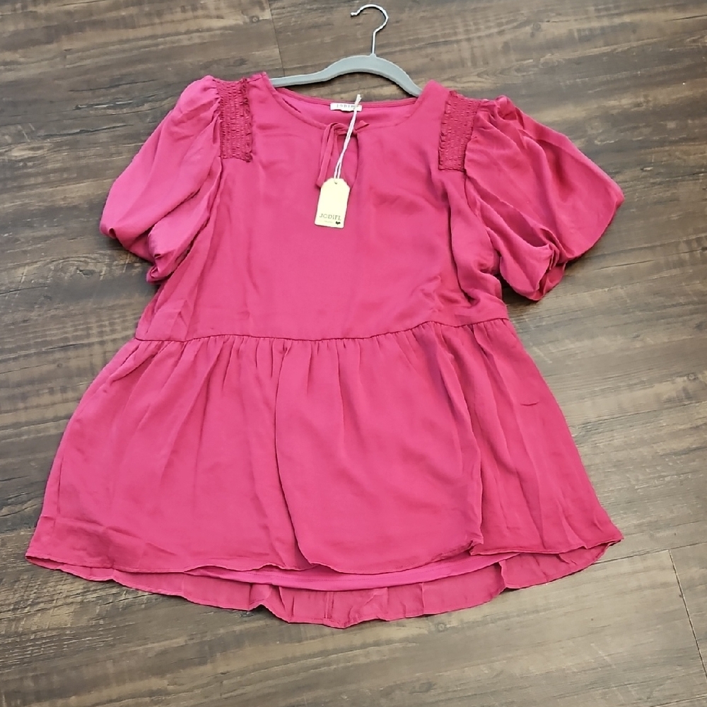 JODIFL Fuchsia Blouse with Accents